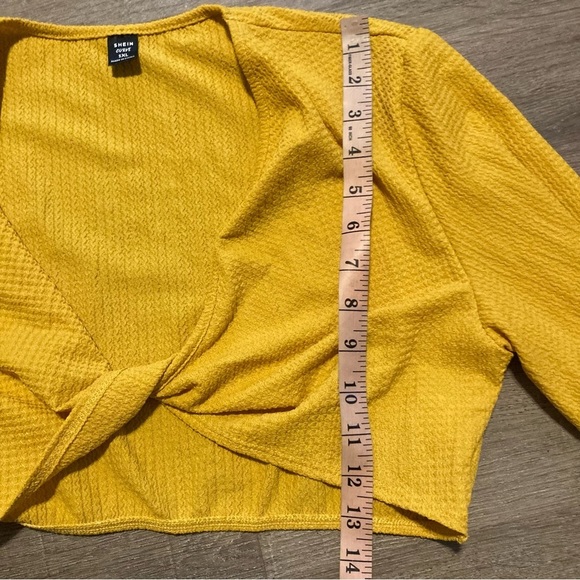 Shein Yellow Crop Top Shrug 1X and Long Slit Skirt 3X Set NWOT (fits 14 16 18) - Picture 11 of 13